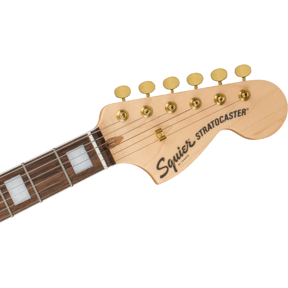 Squier 40th Anniversary Stratocaster elettrica Ruby Red Metallic