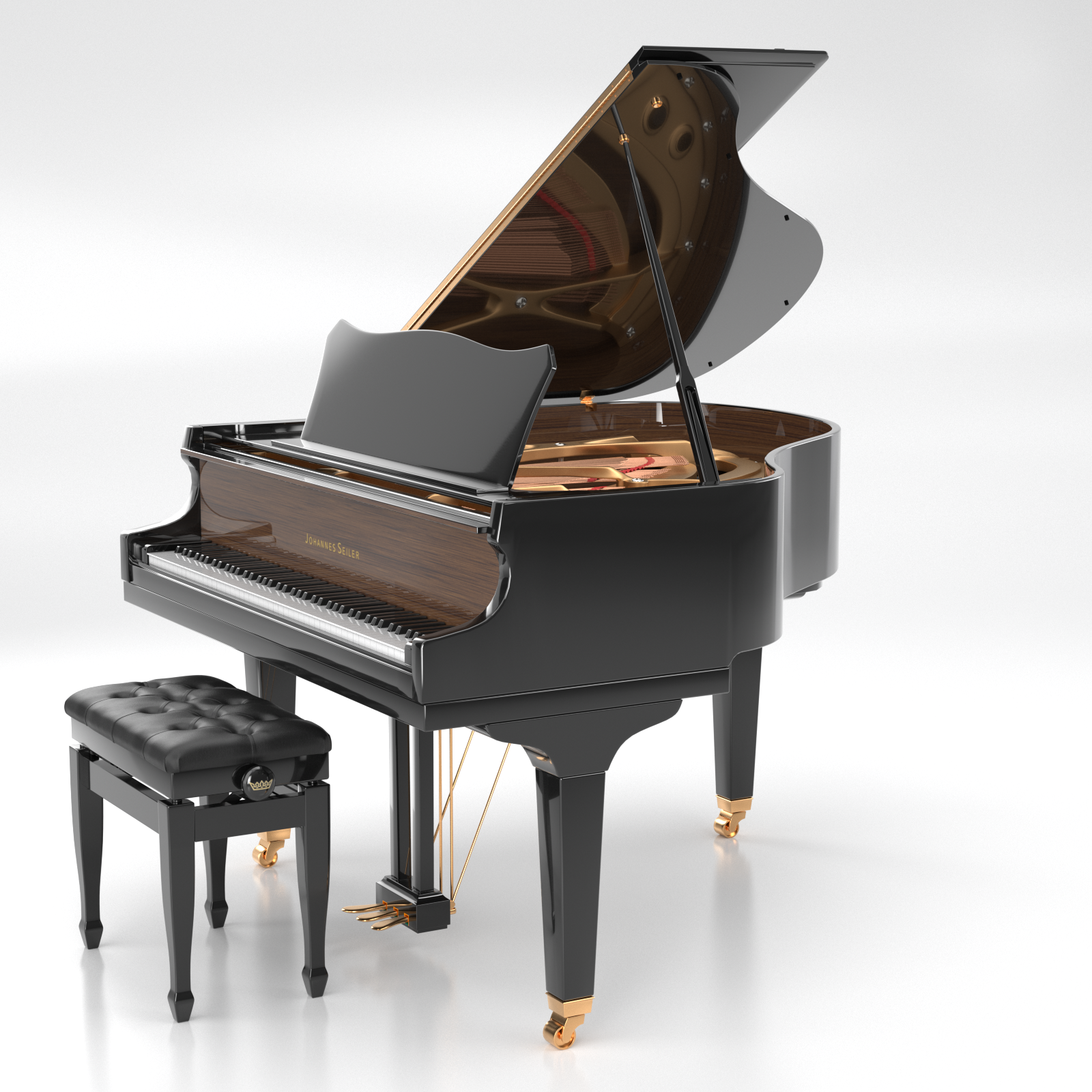 Johannes Seiler GS-150 pianoforte a coda nero lucido