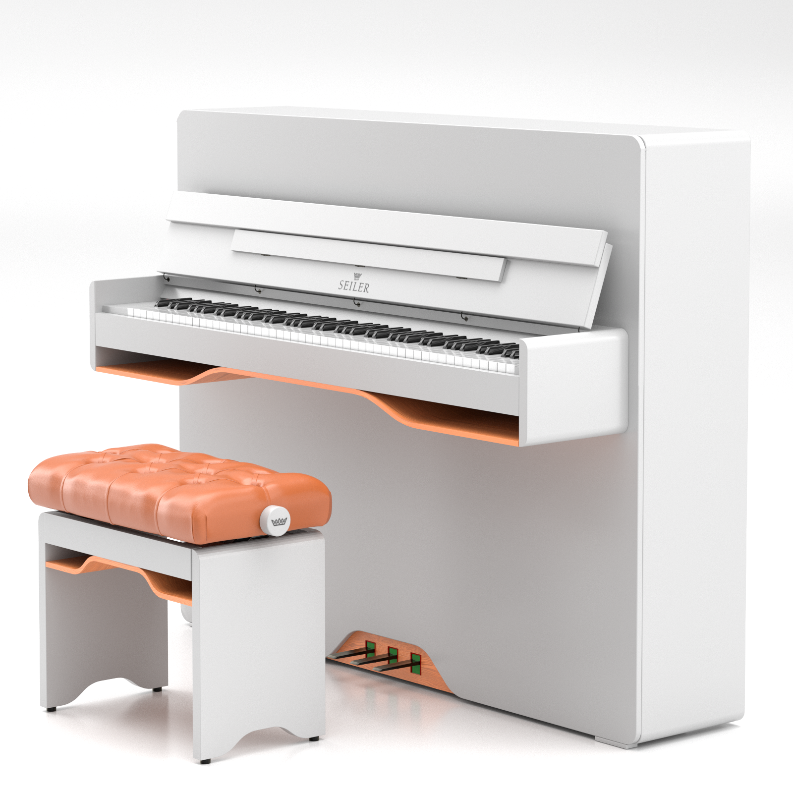 Seiler SE-116 Konzept pianoforte verticale bianco satinato 116 cm