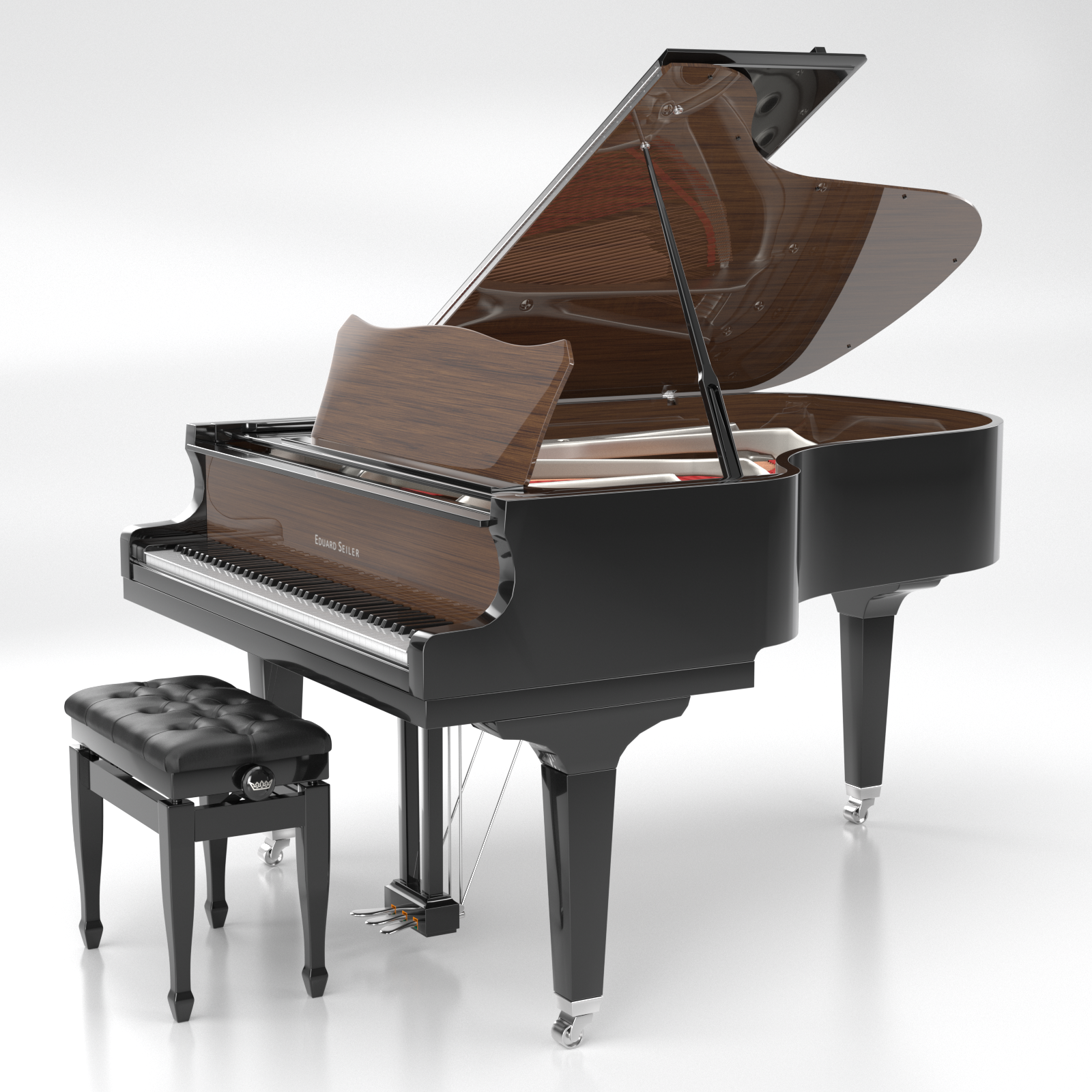 Seiler ED-186 Nickel pianoforte a coda nero lucido