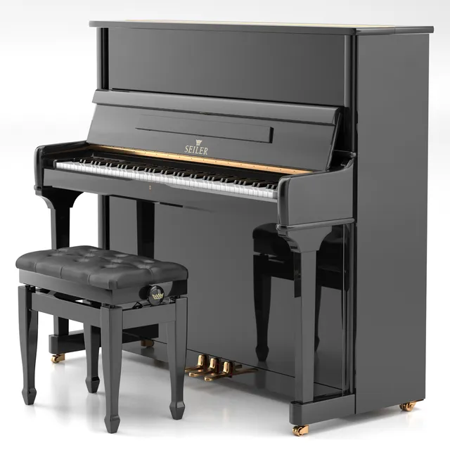 Seiler SE-132 KO pianoforte verticale nero lucido