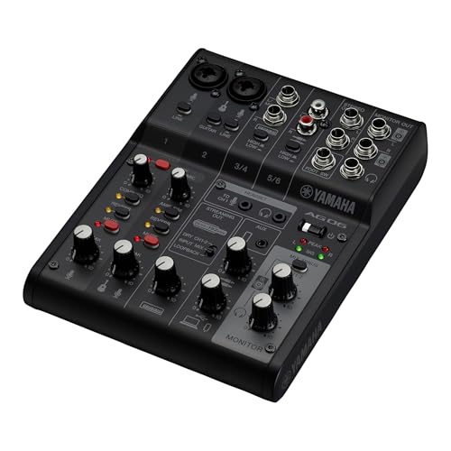 Yamaha AG06MK2 Mixer 6 Canali Streaming Nero USB-C