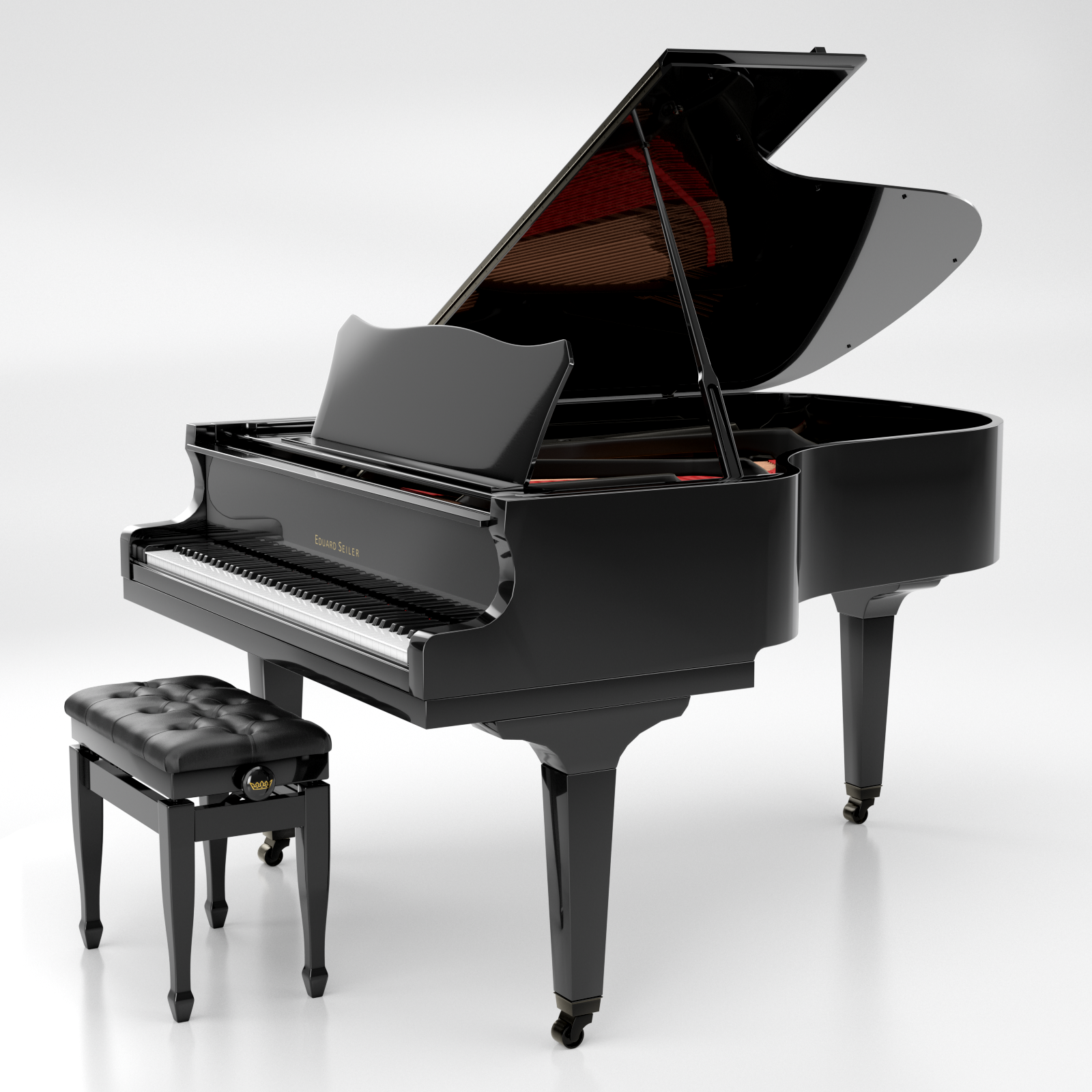 Eduard Seiler ED-186B pianoforte a coda nero lucido