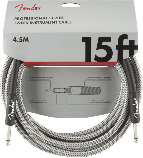 Fender Professional cavo strumento 4,5m white tweed