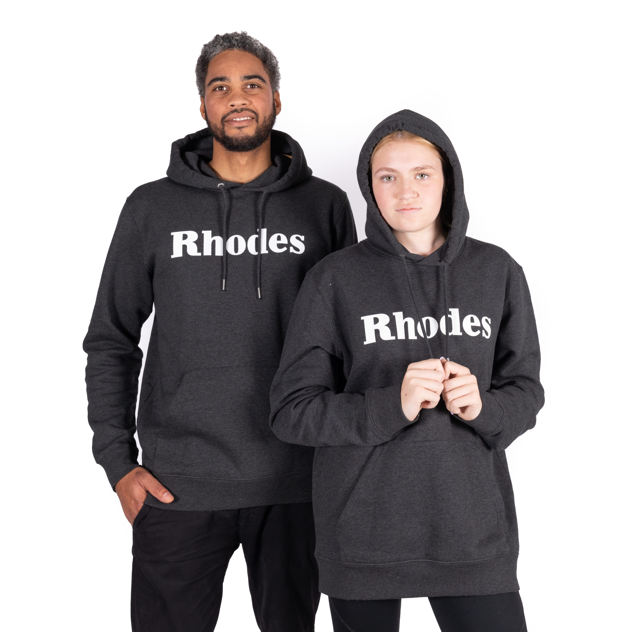Rhodes Hoodie felpa cappuccio grigia slate grey cotone