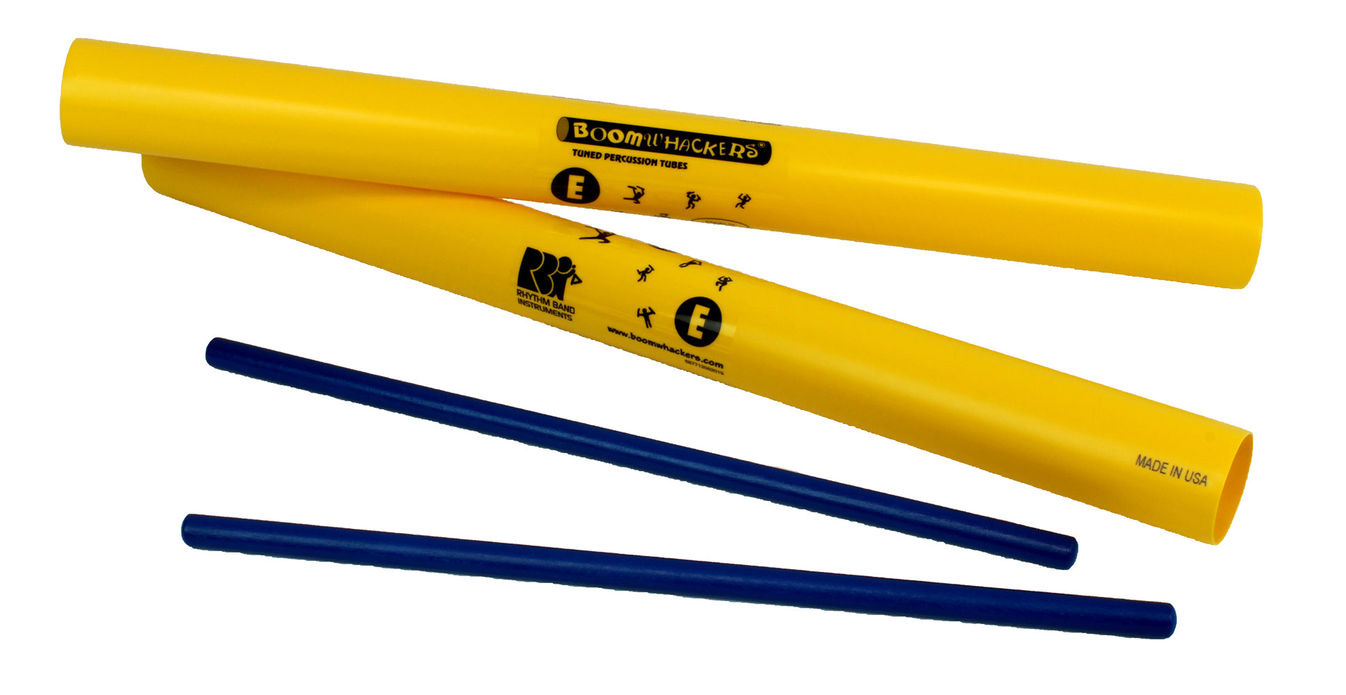 Boomwhackers Pack 2 tubi sonori + bacchette ritmo Mi 19"