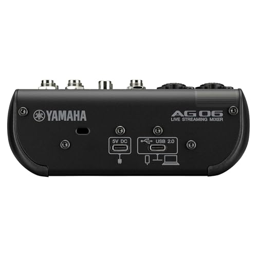 Yamaha AG06MK2 Mixer 6 Canali Streaming Nero USB-C