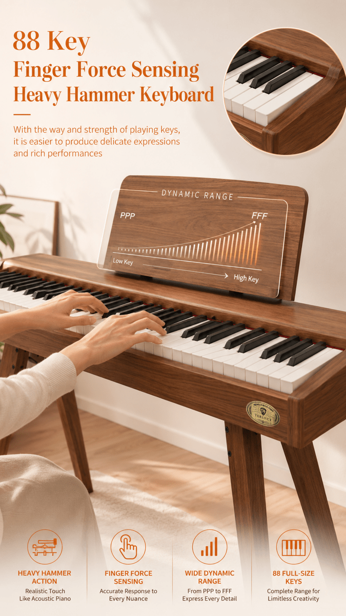 Terence P37 Pianoforte Digitale 88 Tasti Legno con Pedali