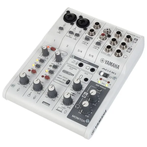 Yamaha AG06 MKII White Mixer USB Bianca Streaming