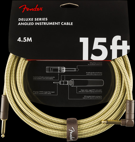 Fender Deluxe cavo strumento 4,5m tweed angolato