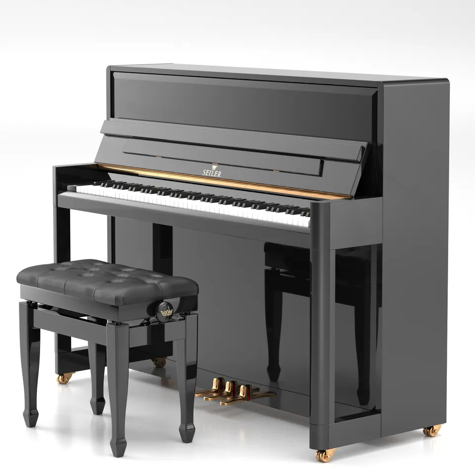 Seiler SE-116 Clou pianoforte verticale nero lucido