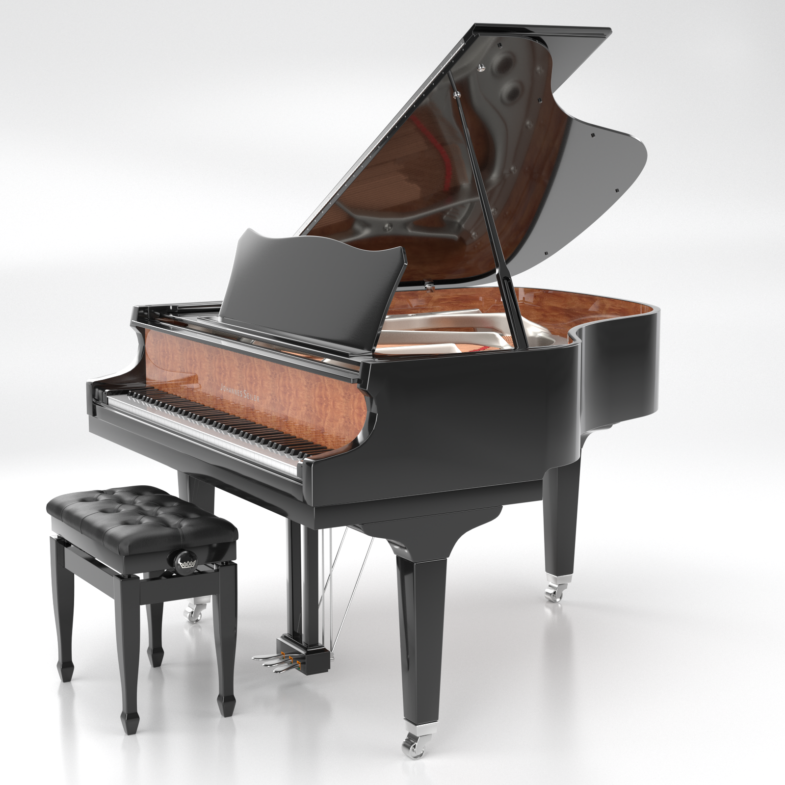 Johannes Seiler GS-160 Nickel pianoforte a coda nero lucido
