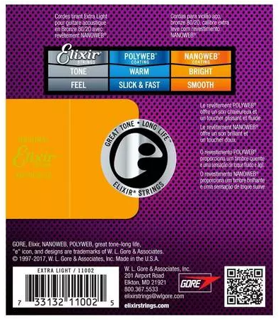 Elixir 11002 Corde Chitarra Acustica Bronze 10-47