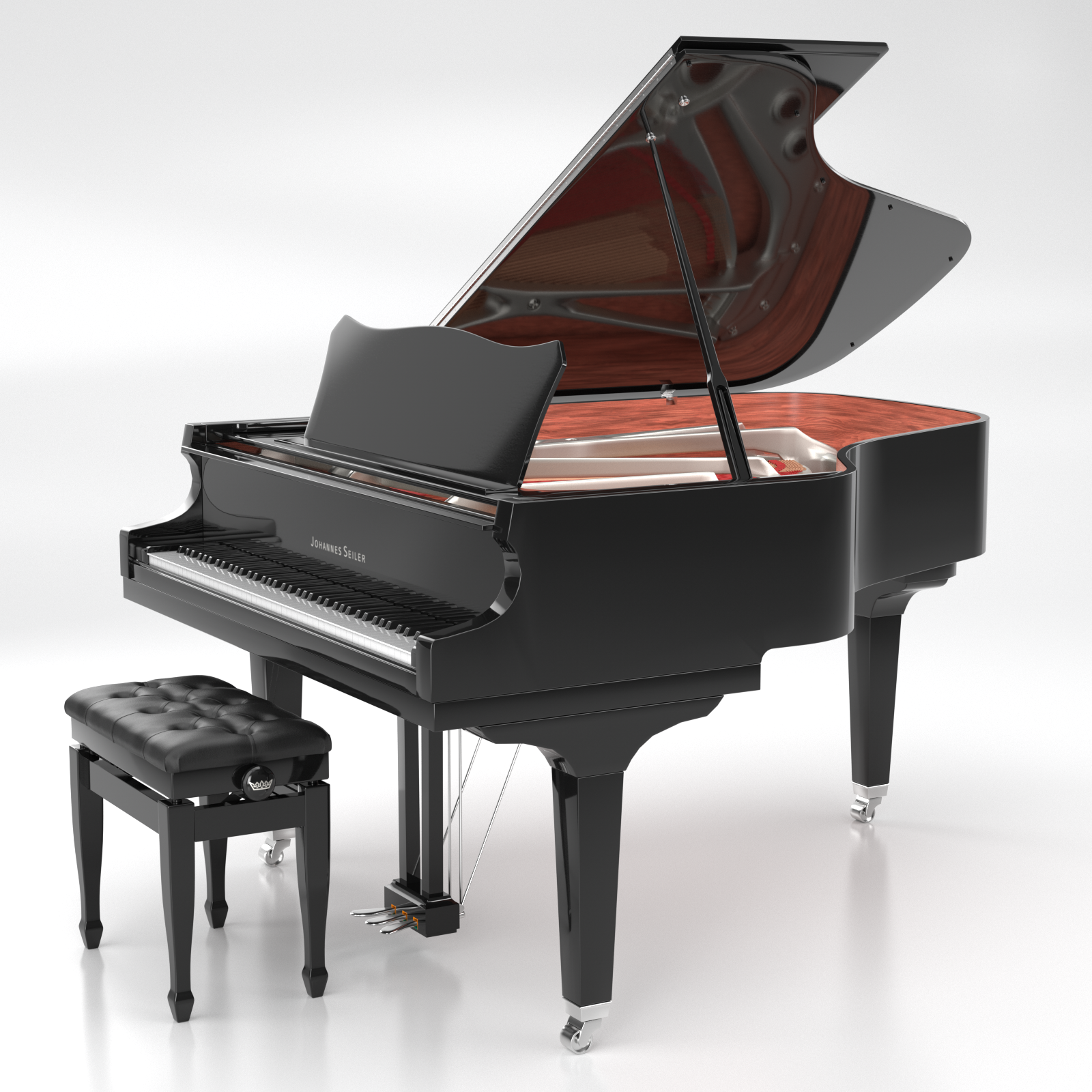 Johannes Seiler GS-186 Pianoforte a Coda Nero Lucido 188cm