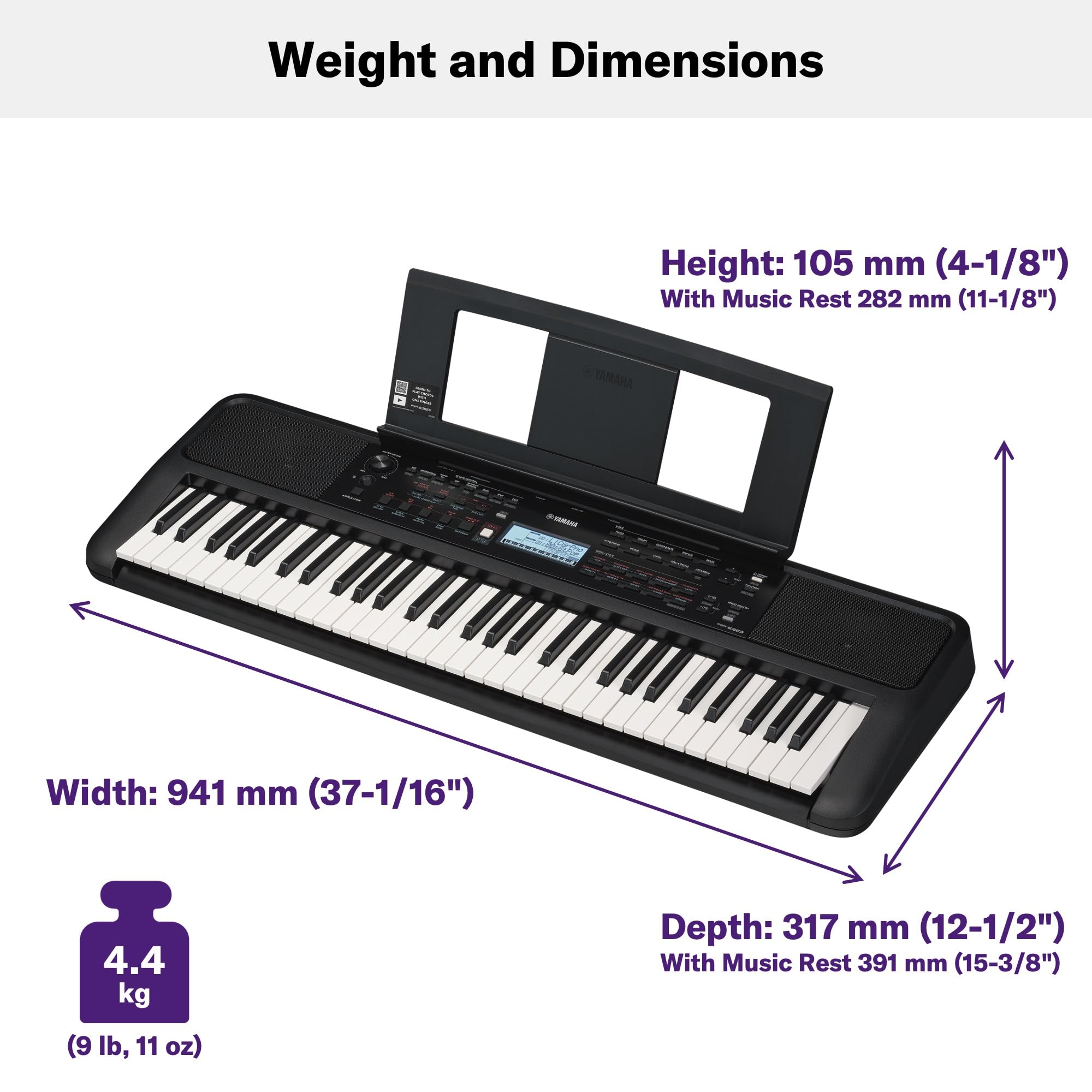 Yamaha PSR-E383 Tastiera 61 Tasti Touch 650 Voices
