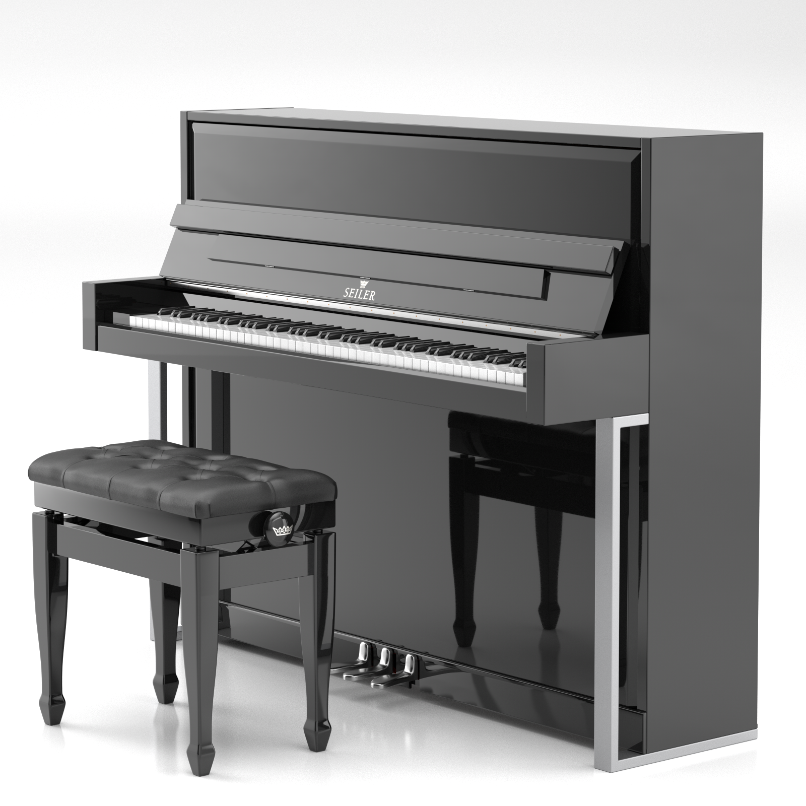 Seiler SE-116 Accent pianoforte verticale nero lucido 45.5"