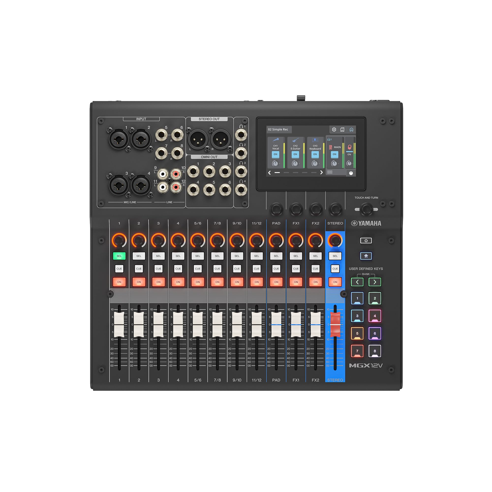 Yamaha MGX12V mixer audio video HDMI nero