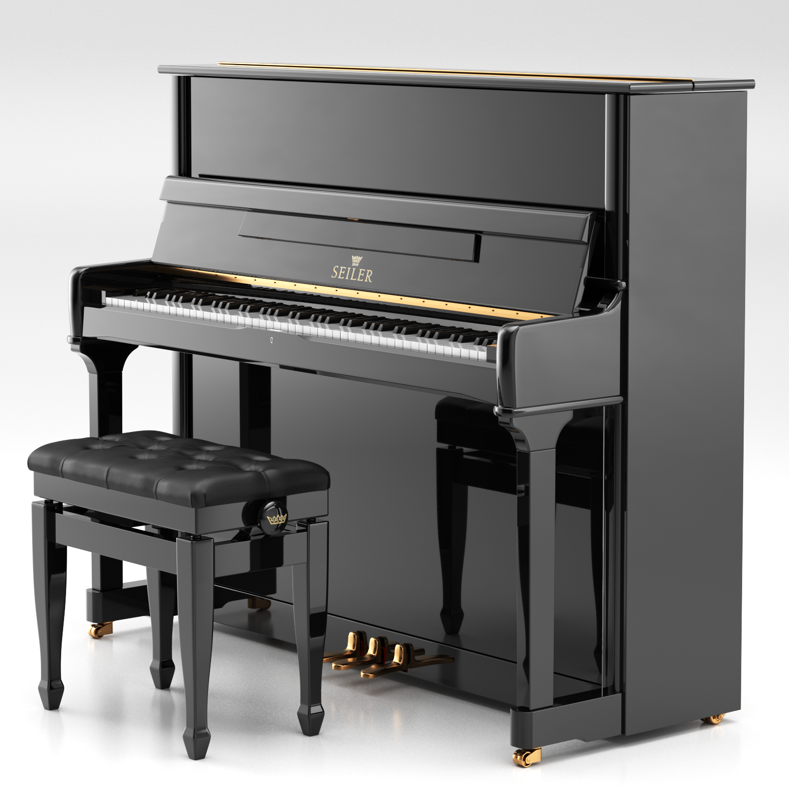 Johannes Seiler GS-126 Pianoforte Verticale Nero Lucido 124cm