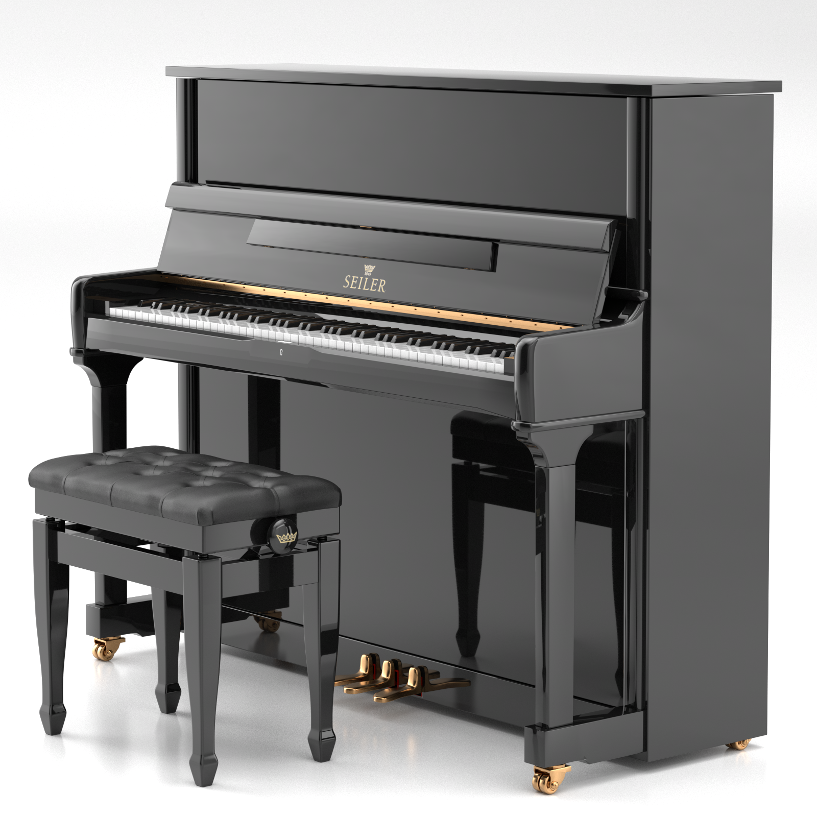 Seiler Institutional SEI-126 pianoforte verticale nero lucido