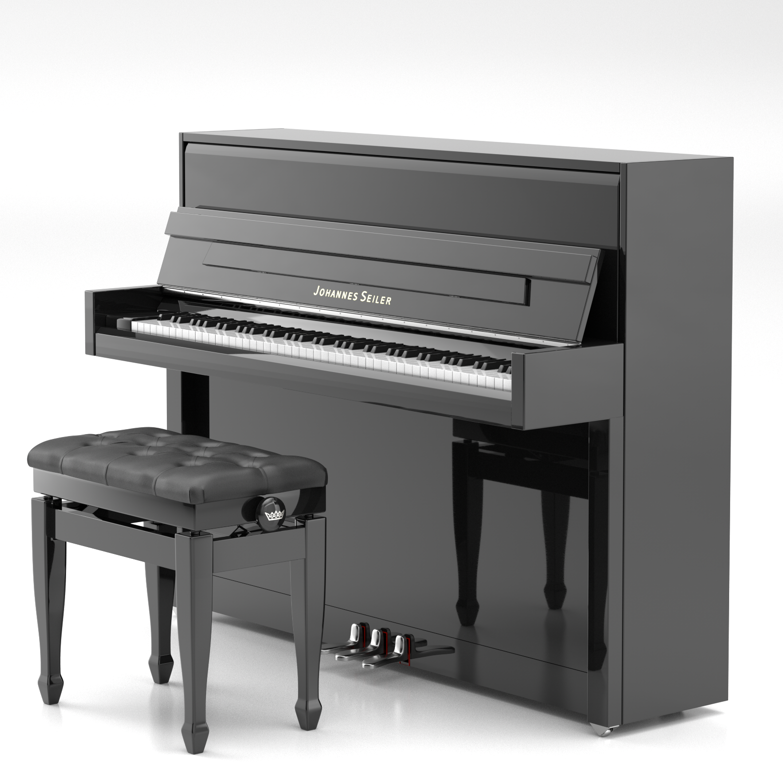 Johannes Seiler GS-110 NDR pianoforte verticale nero lucido
