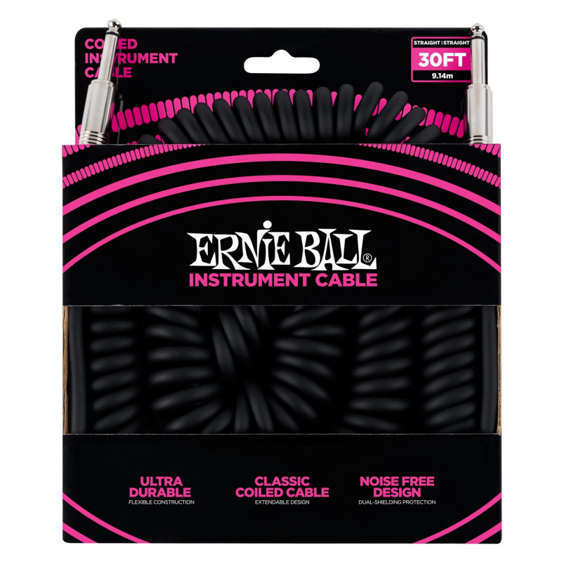 Ernie Ball P06044 cavo strumenti spirale nero jack