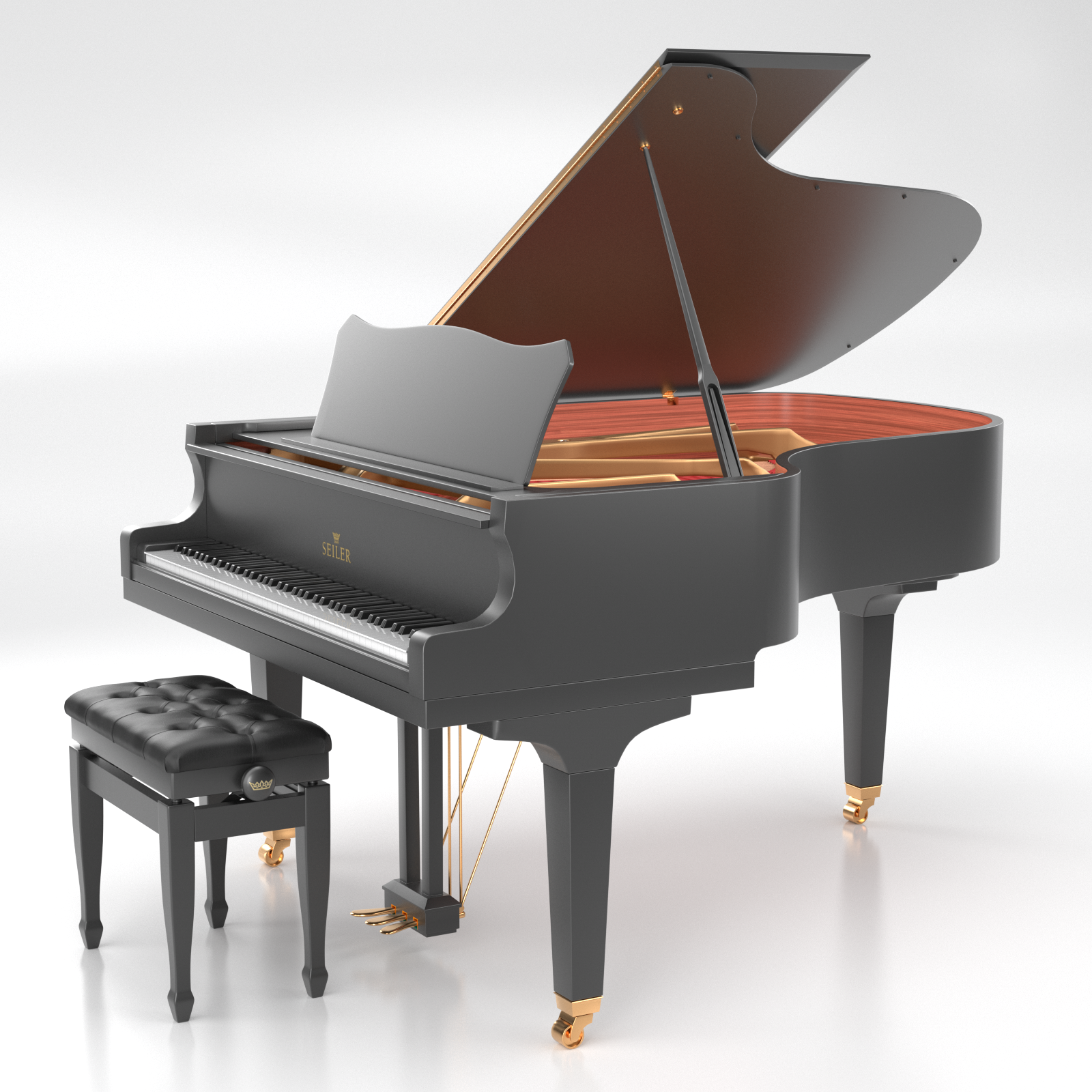 Seiler SE-186 MA pianoforte a coda nero Renner