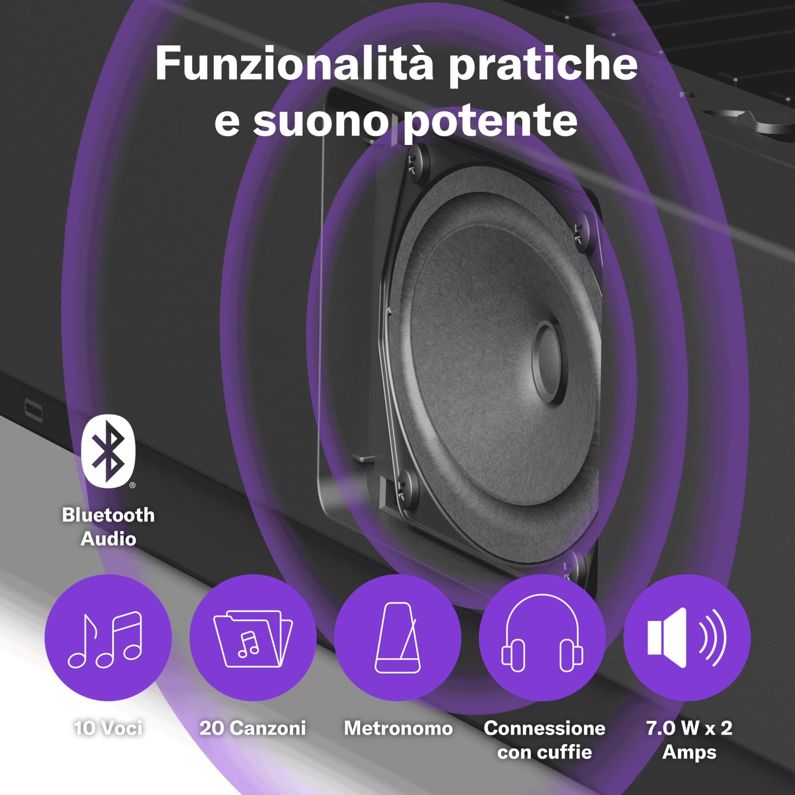 Yamaha P-145BT pianoforte digitale 88 tasti nero bluetooth