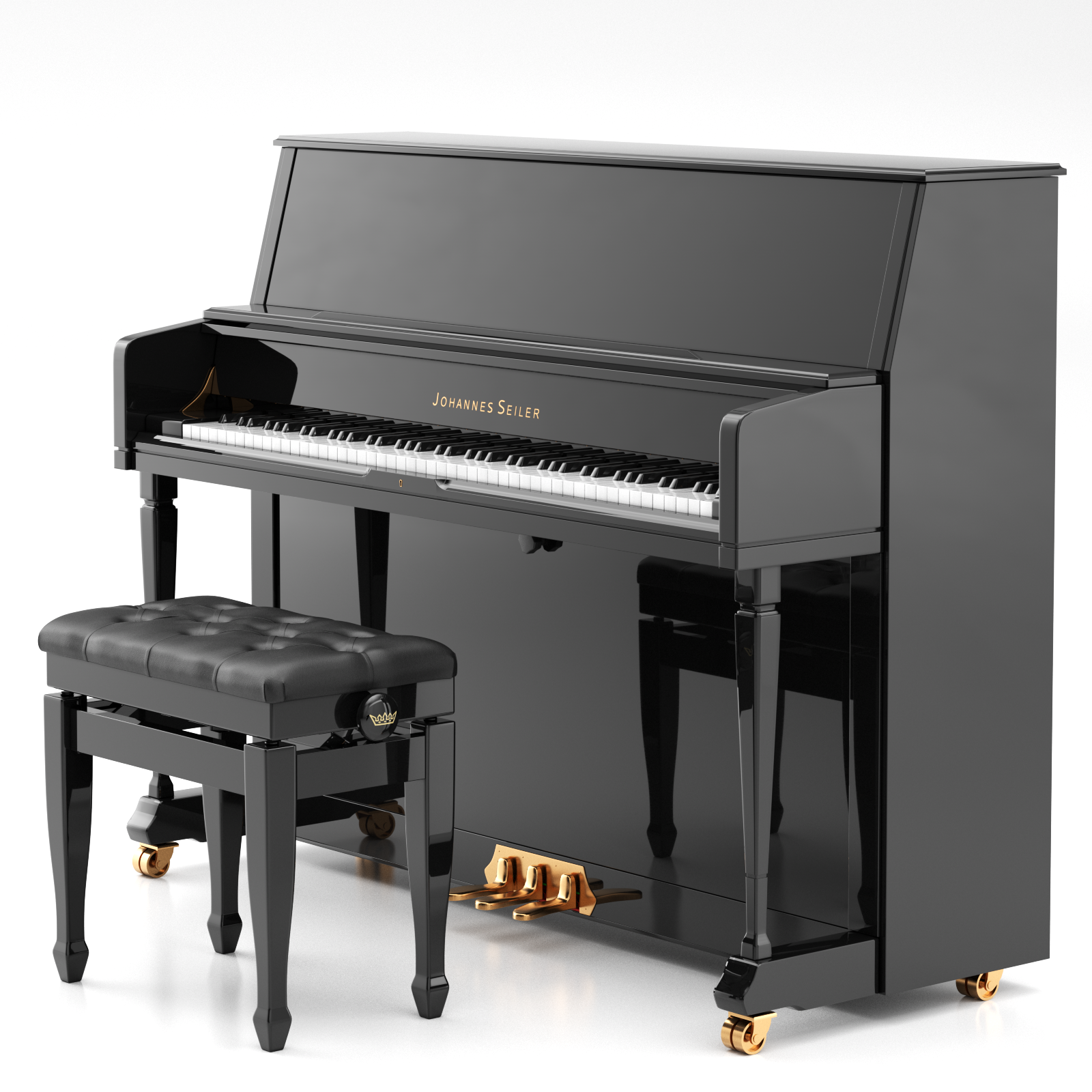Johannes Seiler GS-247 Pianoforte Verticale Nero Lucido
