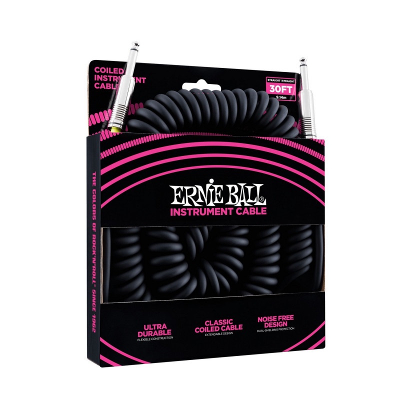 Ernie Ball P06044 cavo strumenti spirale nero jack