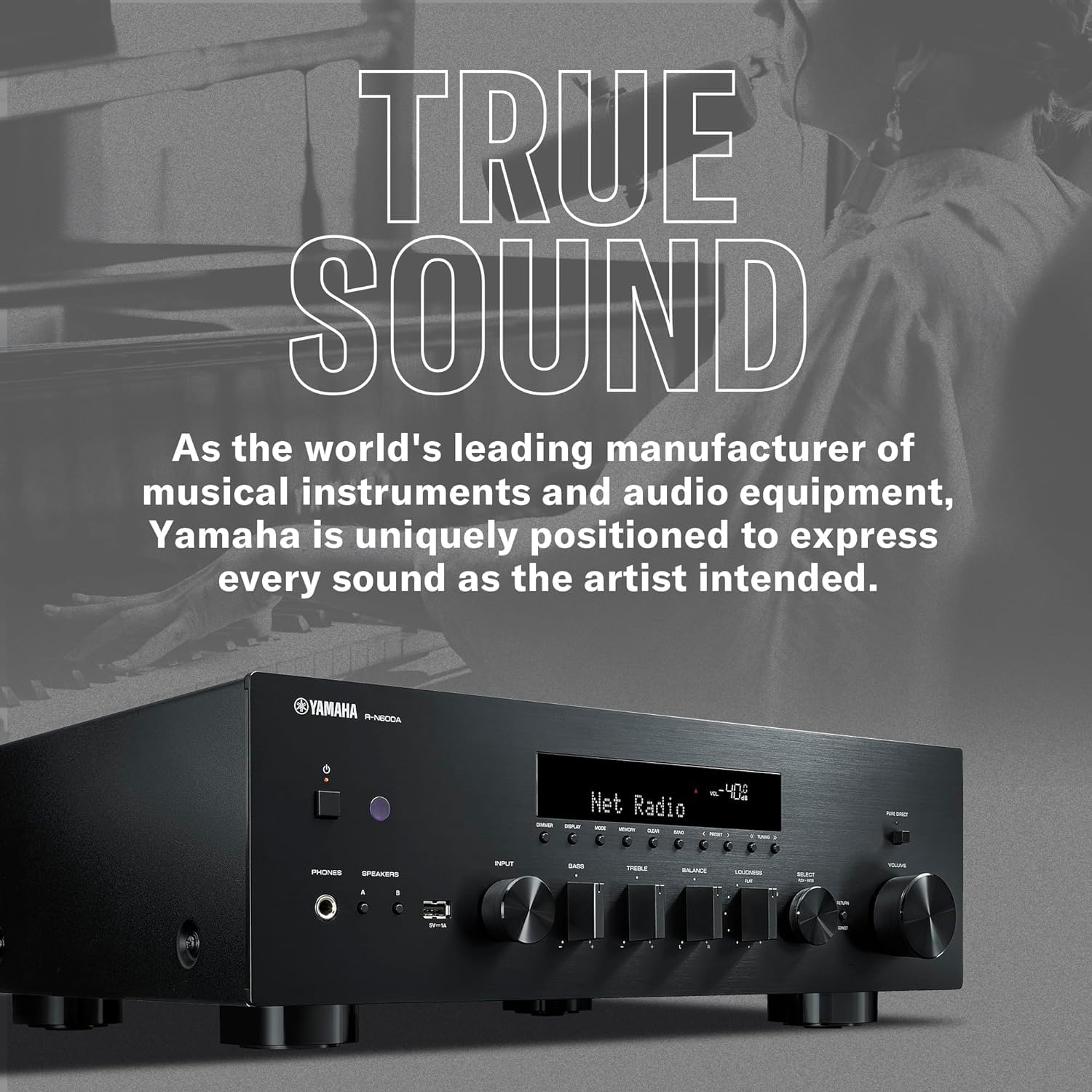 Yamaha R-N600A sintoamplificatore rete Hi-Fi nero