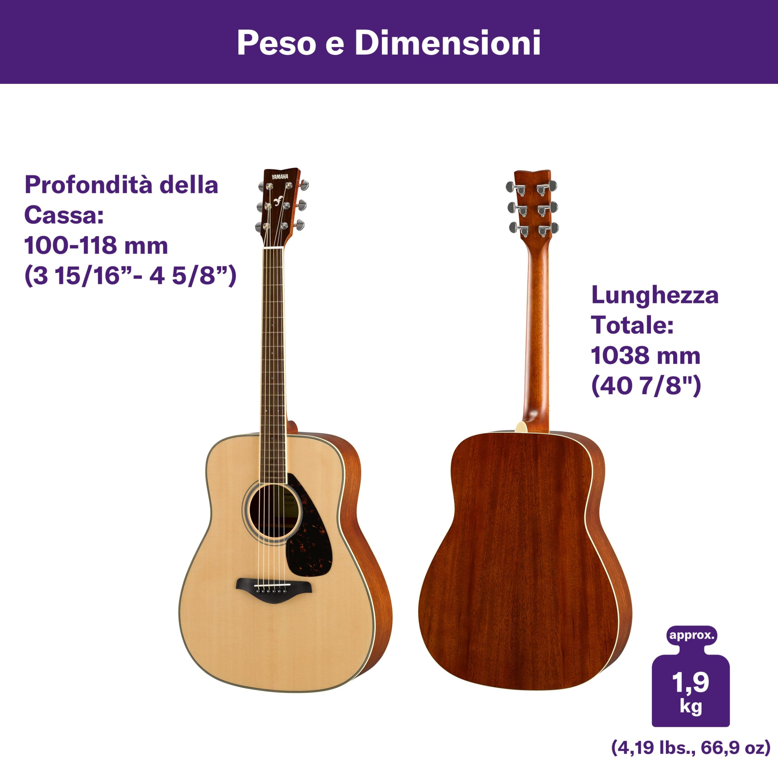 Yamaha FG820 Chitarra Acustica Natural Dreadnought