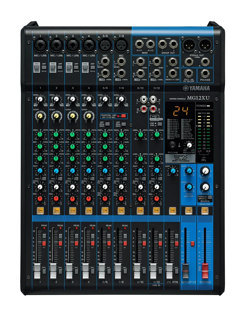 Yamaha MG12XU Mixer 12 Canali Nero con USB ed Effetti