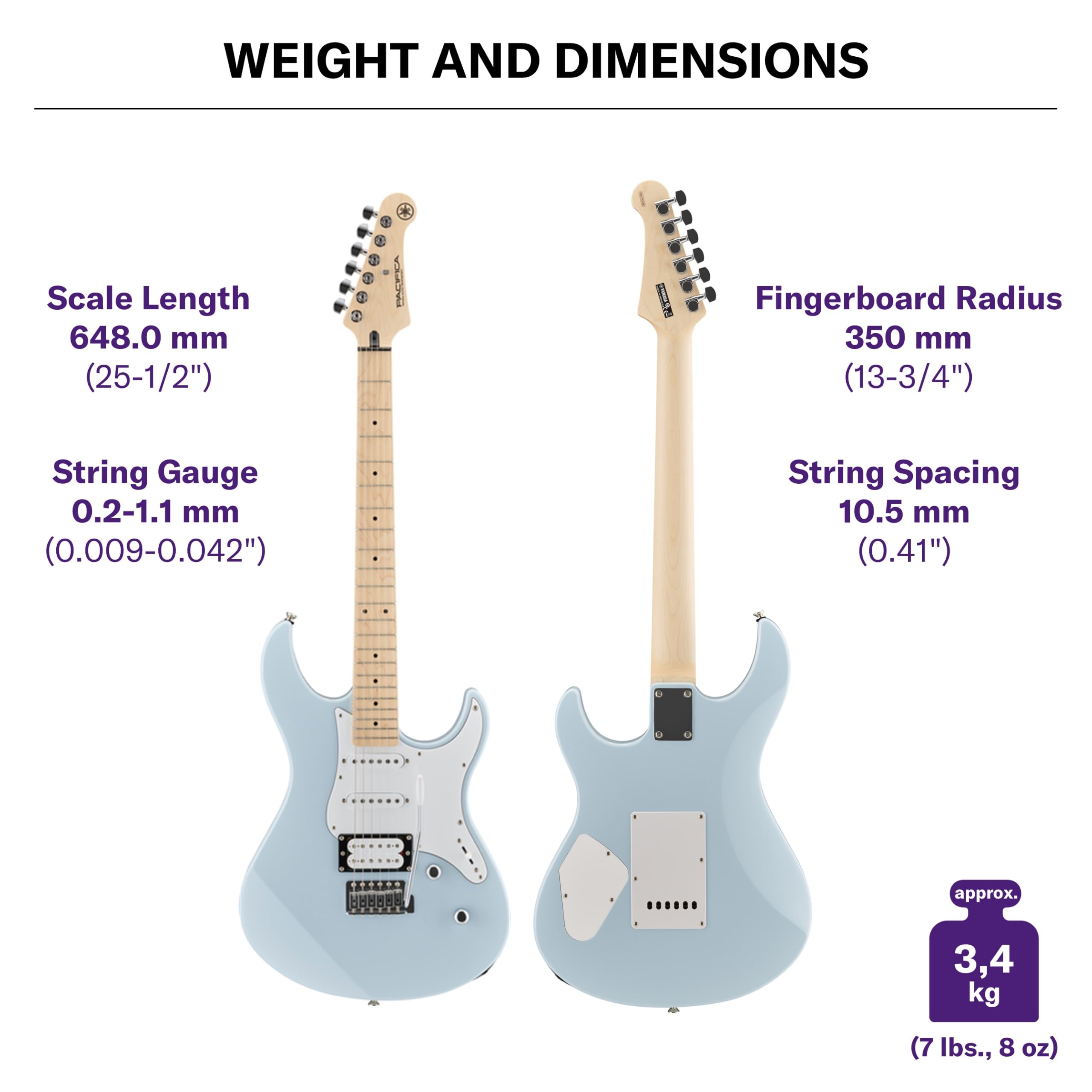 Yamaha Pacifica 112VM chitarra elettrica blu ghiaccio HSS