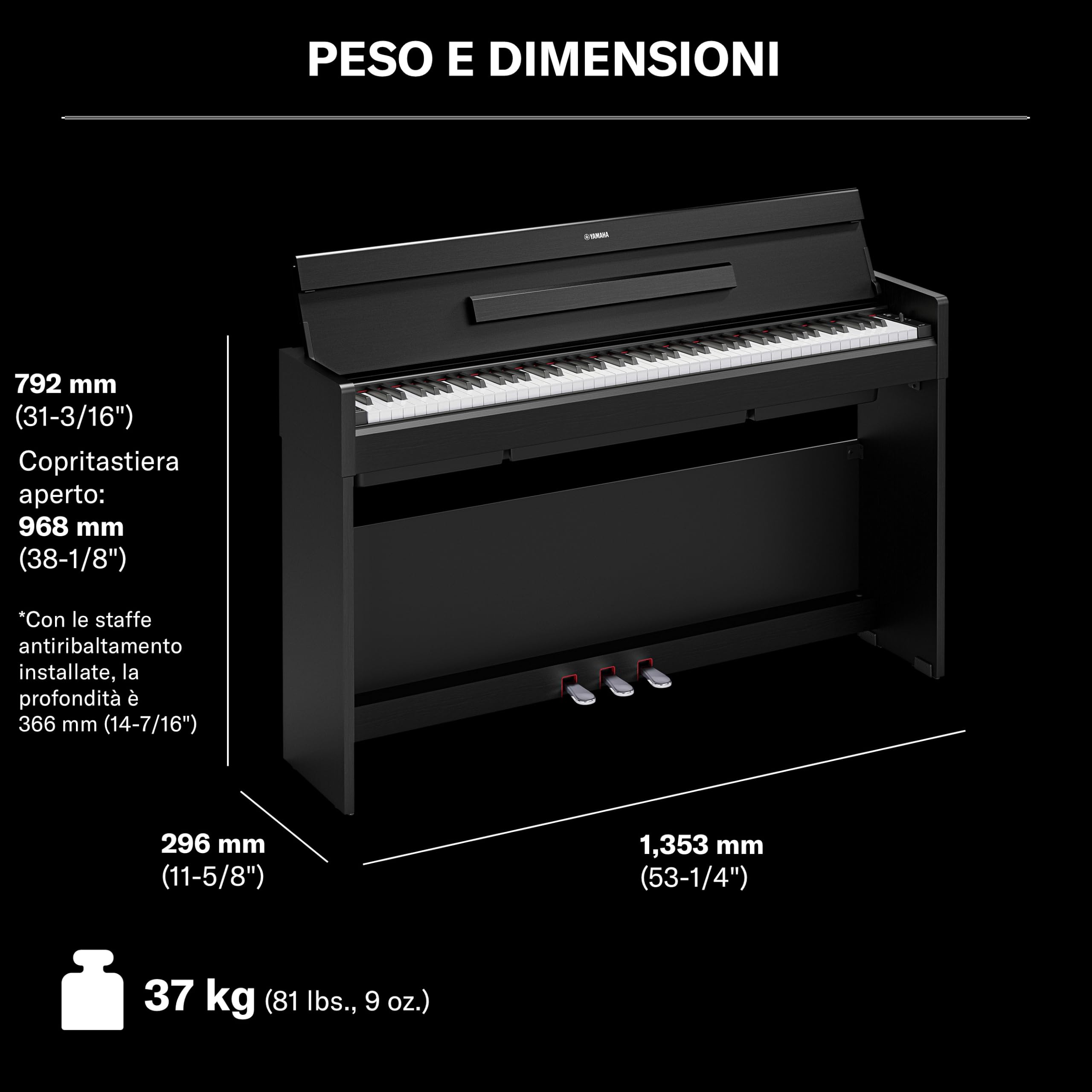 Yamaha YDP-S36 pianoforte digitale nero 88 tasti CFX