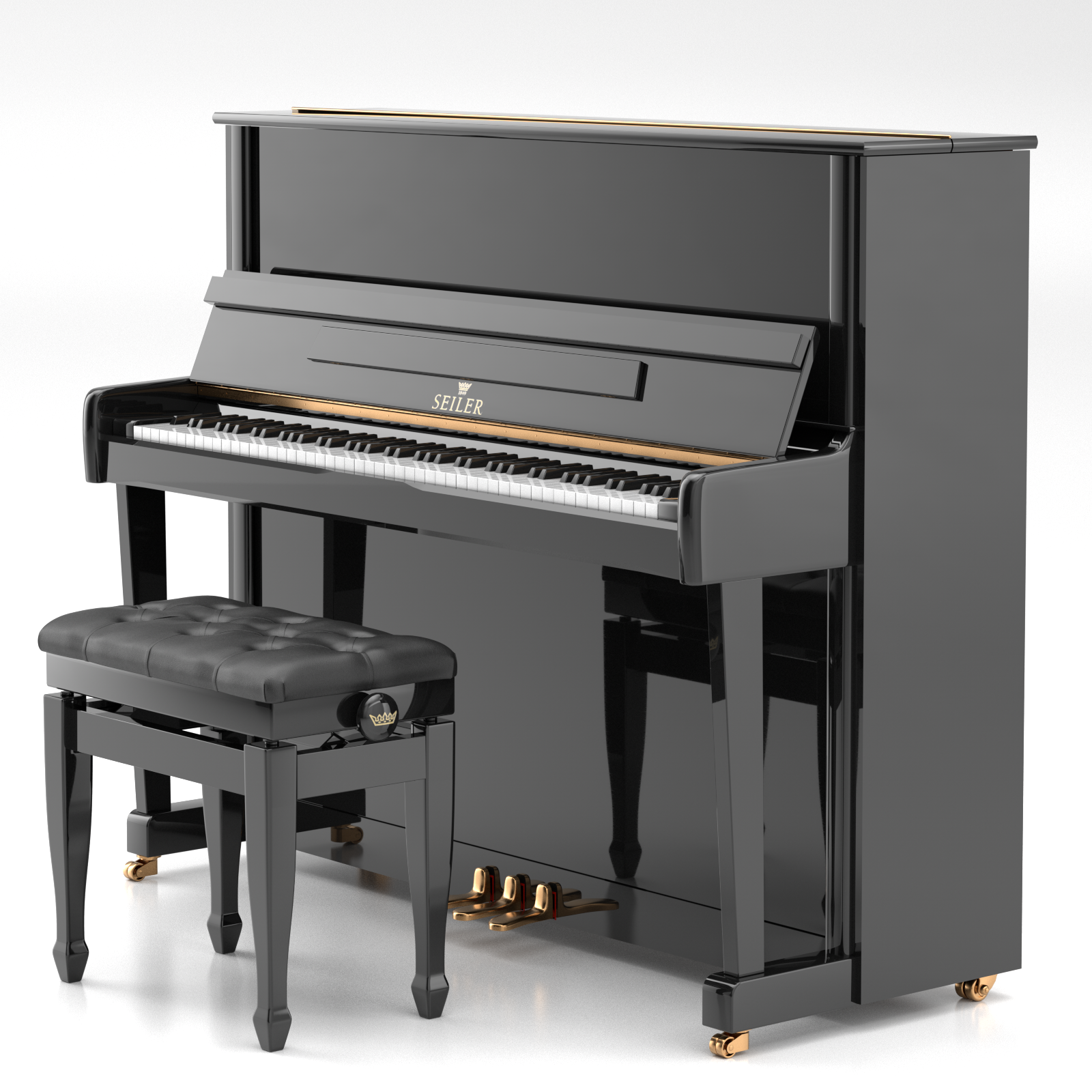 Seiler SE-122 PM Pianoforte Verticale Nero Lucido 122 cm