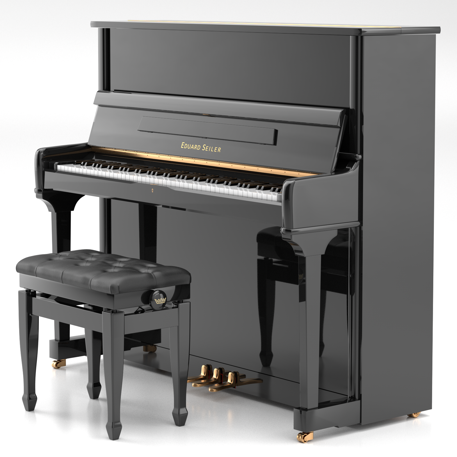 Seiler Eduard Seiler ED-132 pianoforte verticale ebony polish 132 cm