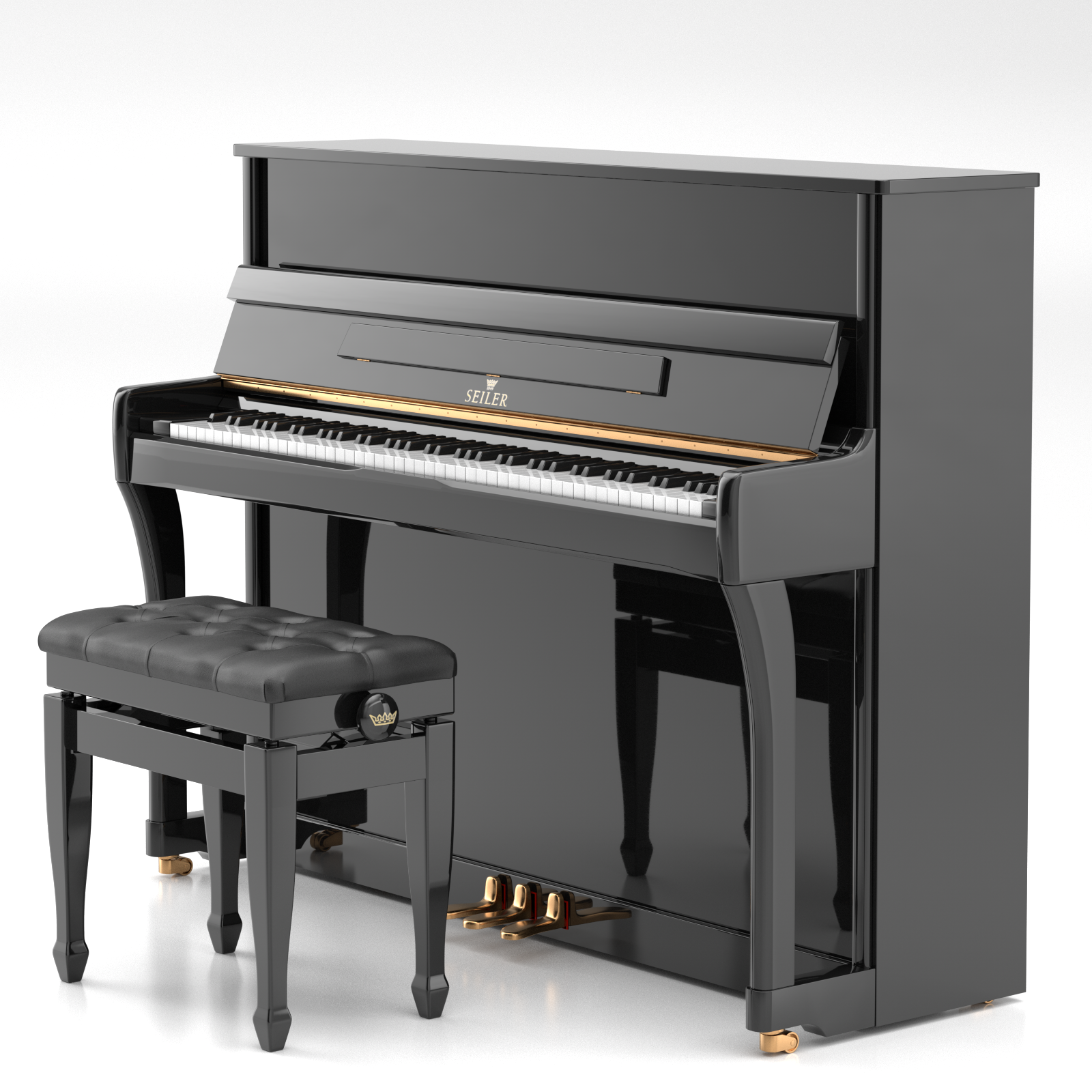 Seiler SE-116 CO pianoforte verticale nero lucido 116 cm
