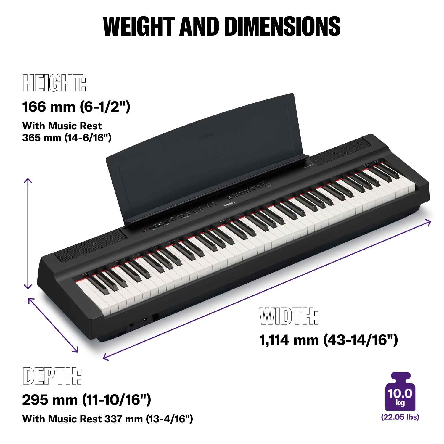 Yamaha P-121 B pianoforte digitale 73 tasti nero