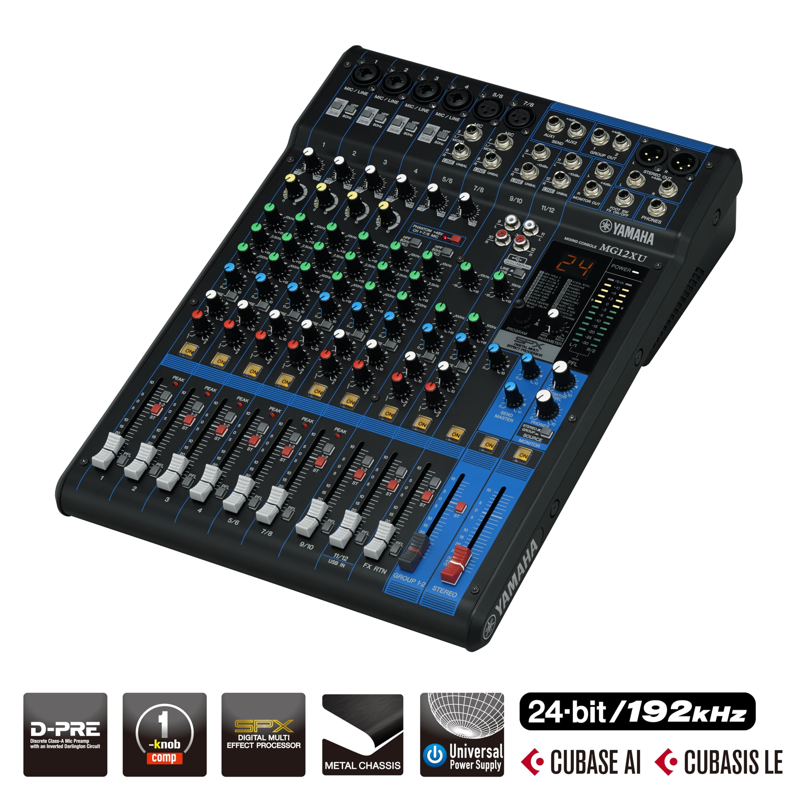 Yamaha MG12XU Mixer 12 Canali Nero con USB ed Effetti