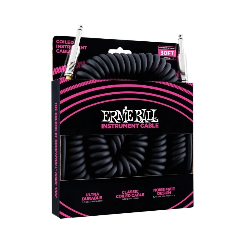 Ernie Ball P06044 cavo strumenti spirale nero jack