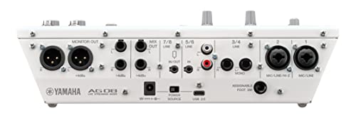 Yamaha AG08 Mixer Streaming Bianco USB DSP Effetti
