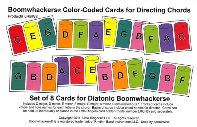 Boomwhackers Chord Cards carte accordi Do maggiore colorate