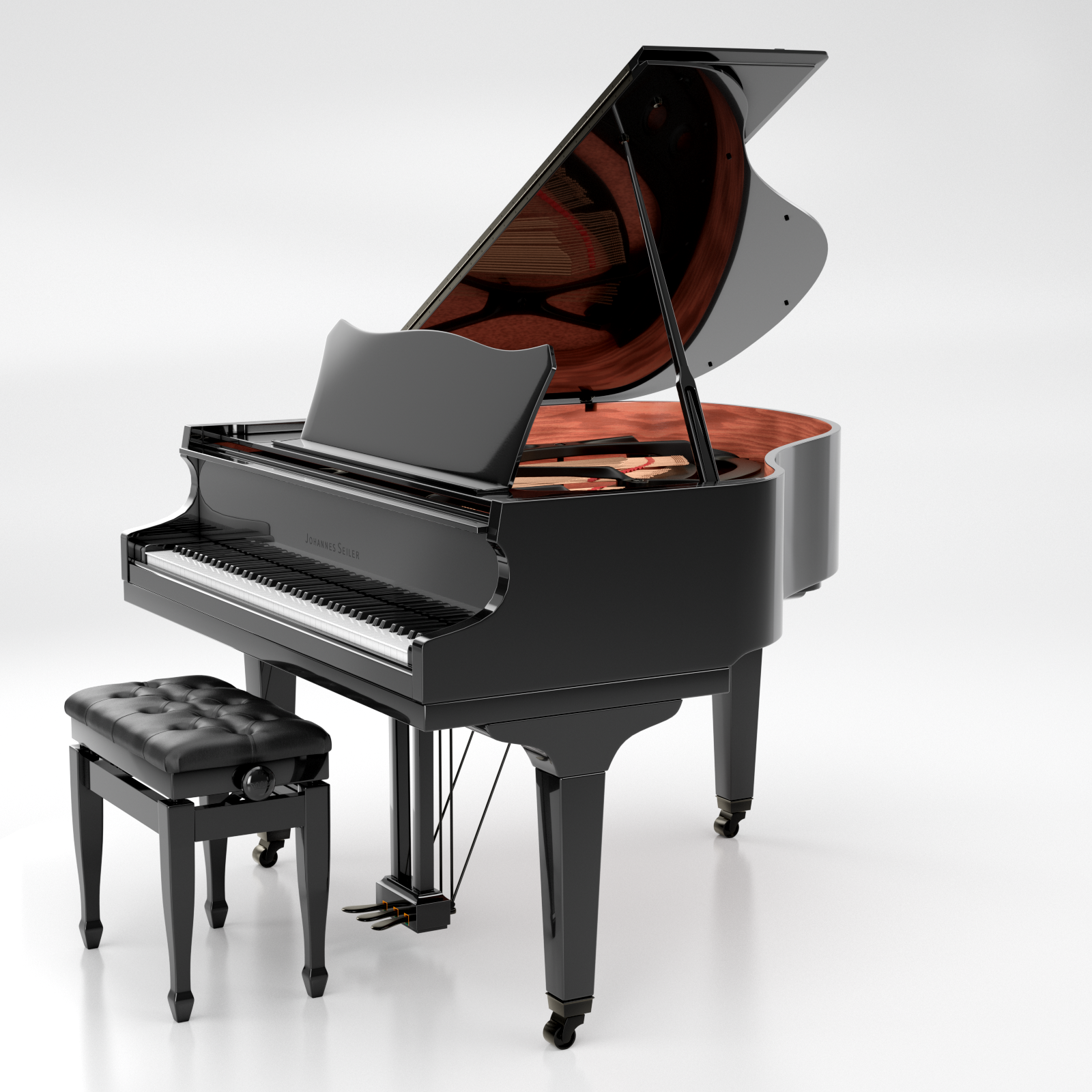 Seiler GS-150B pianoforte a coda grigio lucido 150 cm