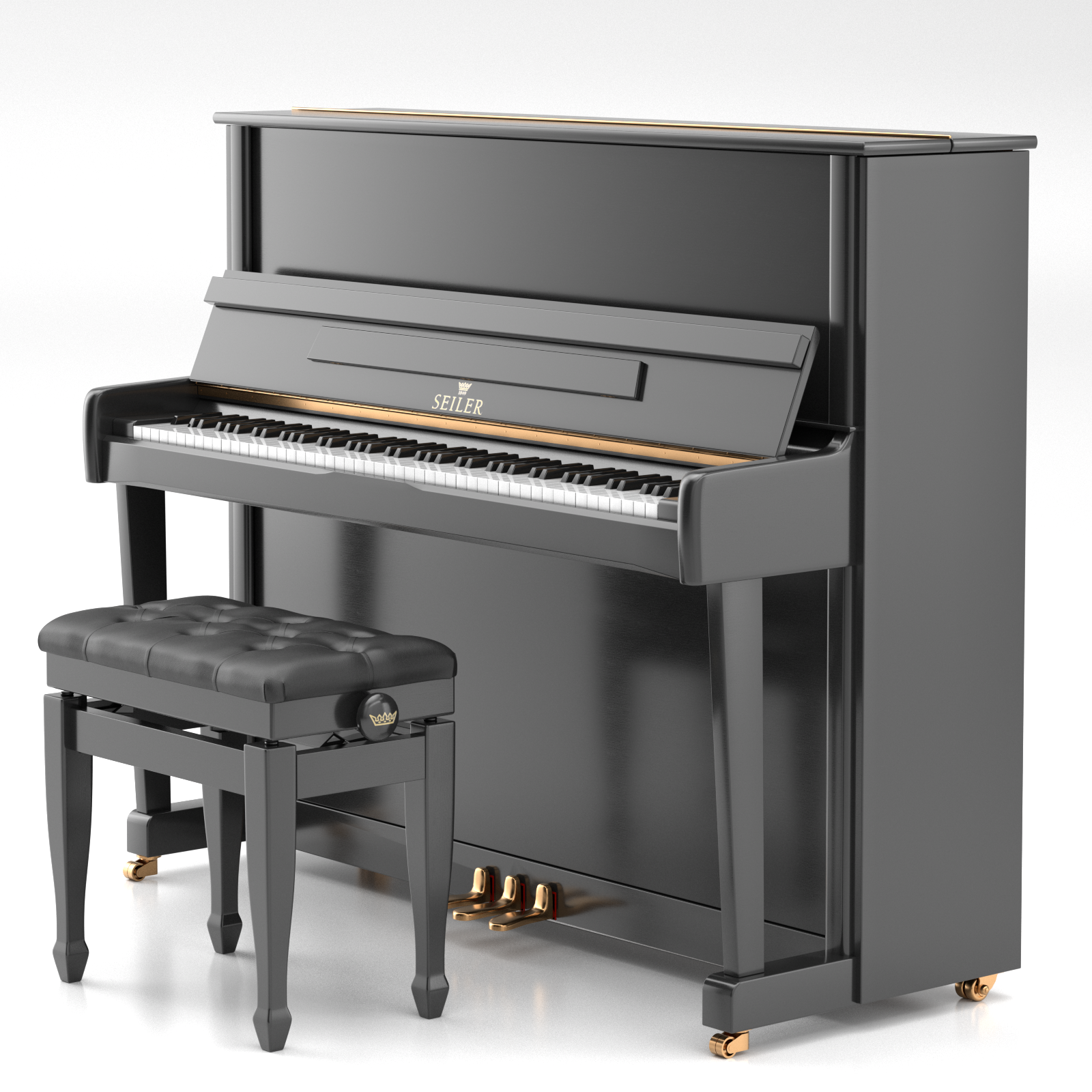 Seiler SE-122 PM Pianoforte Verticale Nero Lucido 122 cm