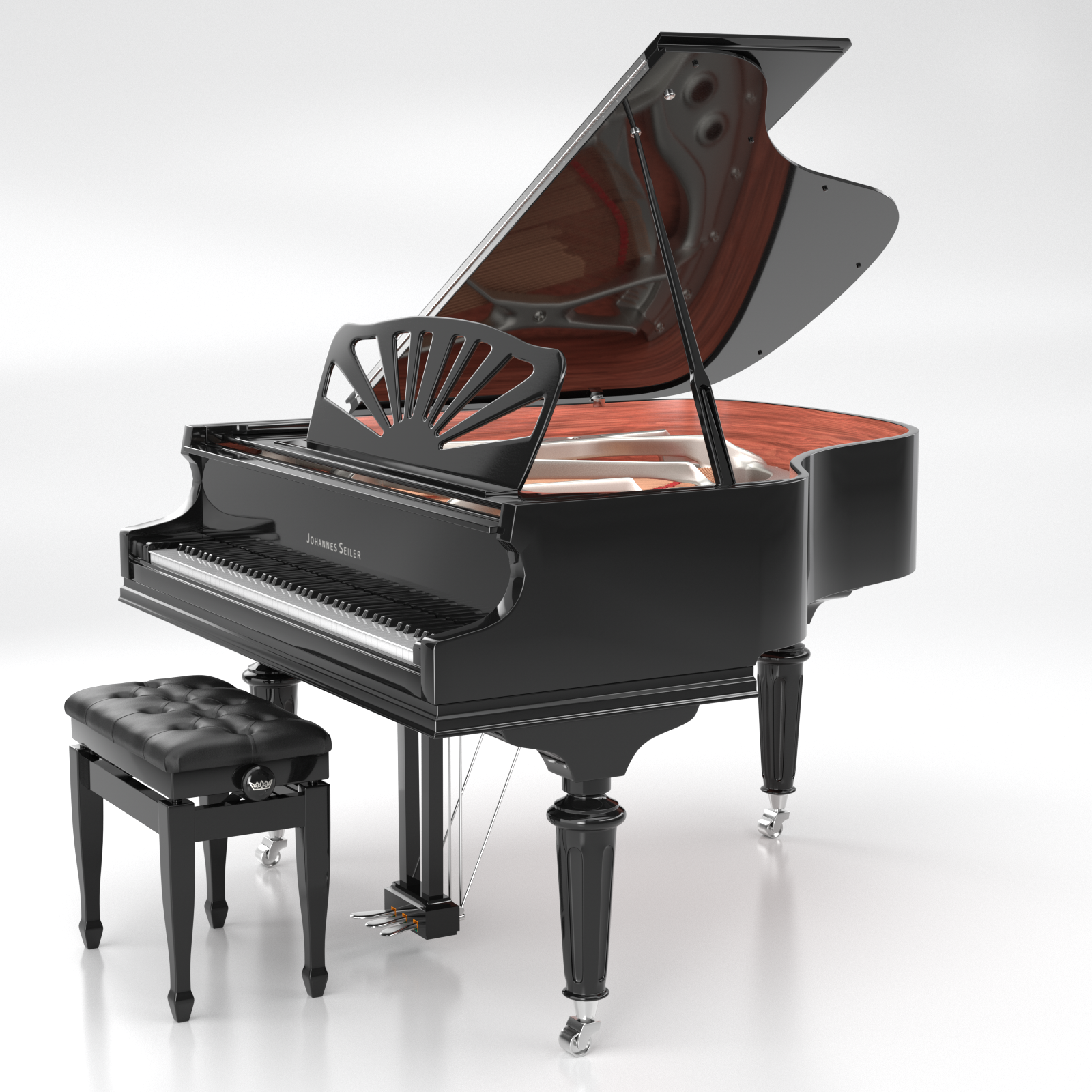 Johannes Seiler GS-160LN Pianoforte a Coda Nero Lucido 157cm