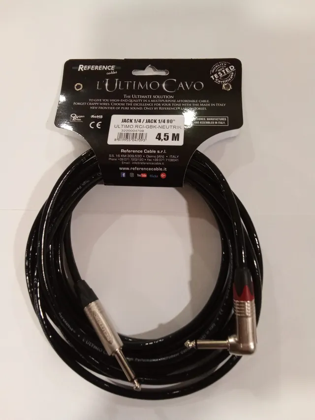 Reference L'Ultimo Cavo JJr Cavo Jack 4,5m Nero Angolato