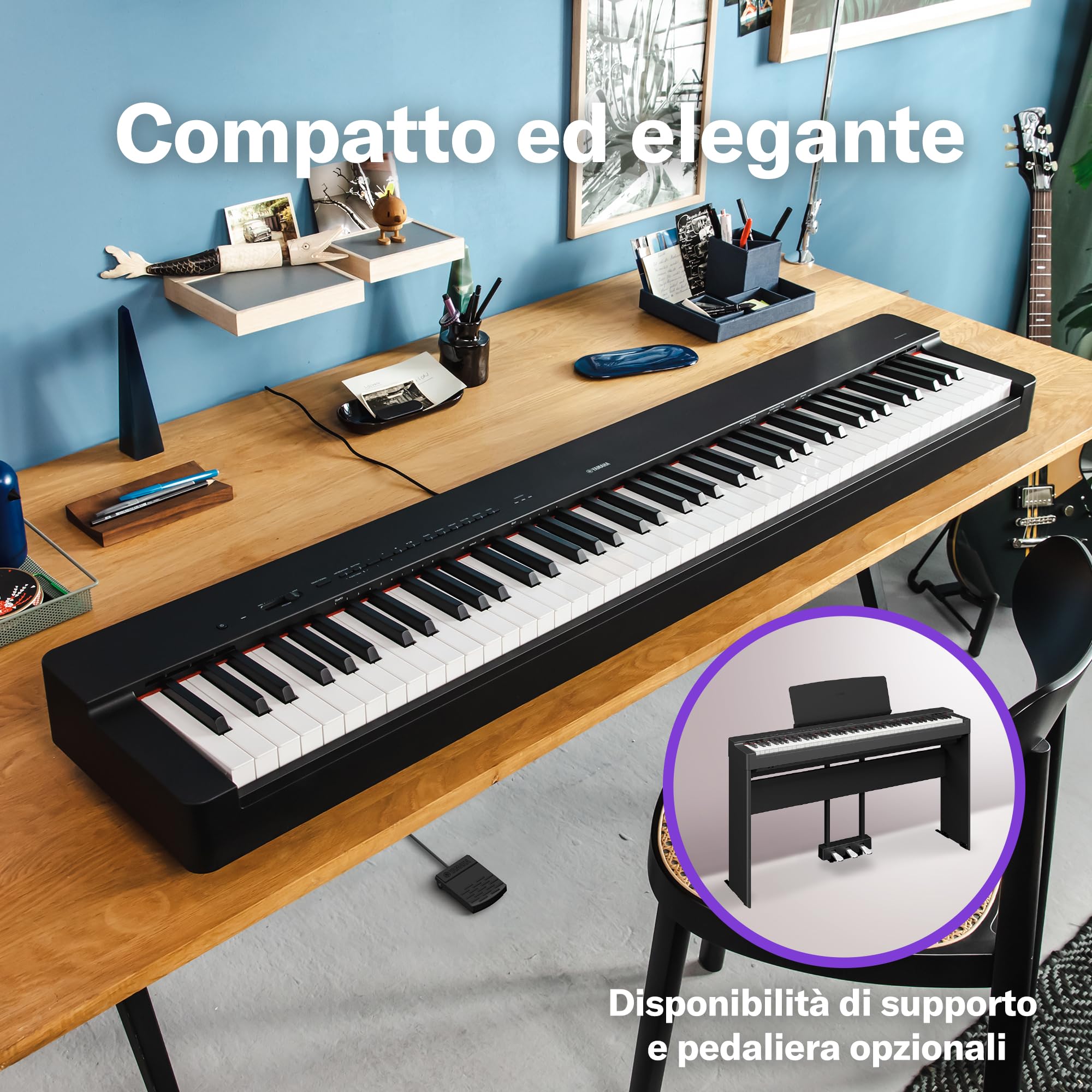 Yamaha P-225 pianoforte digitale 88 tasti nero 24 suoni