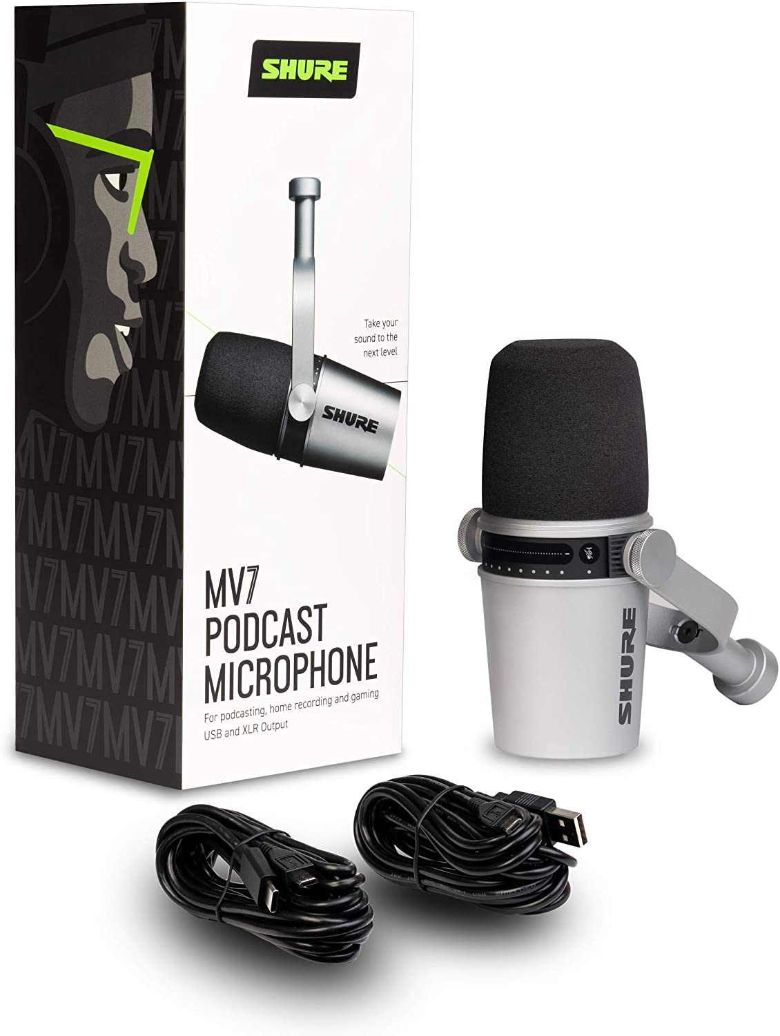 Shure MV7 microfono podcast USB XLR nero con touch