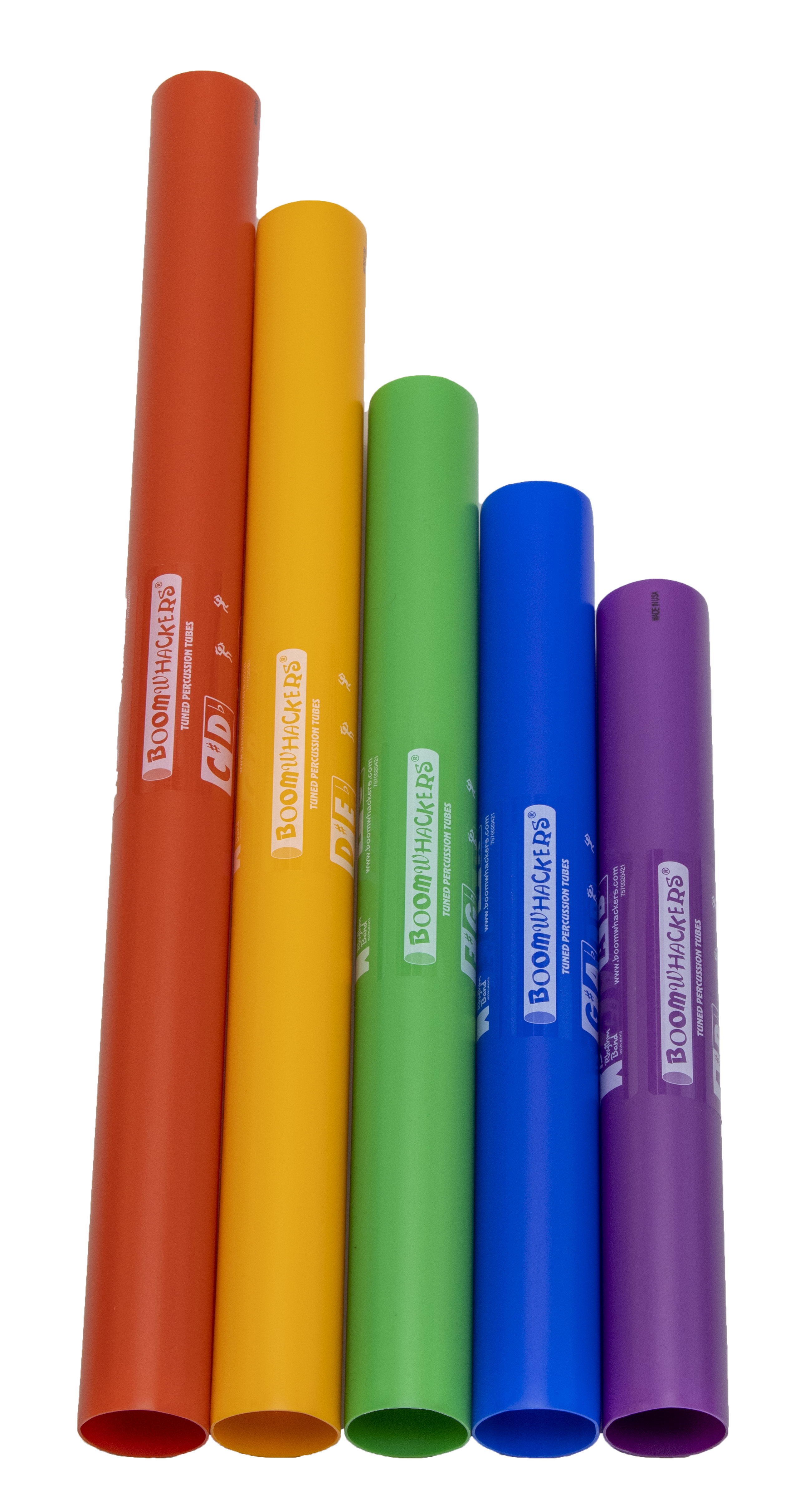Boomwhackers BWCG tubi sonori 5 note cromatiche colorati