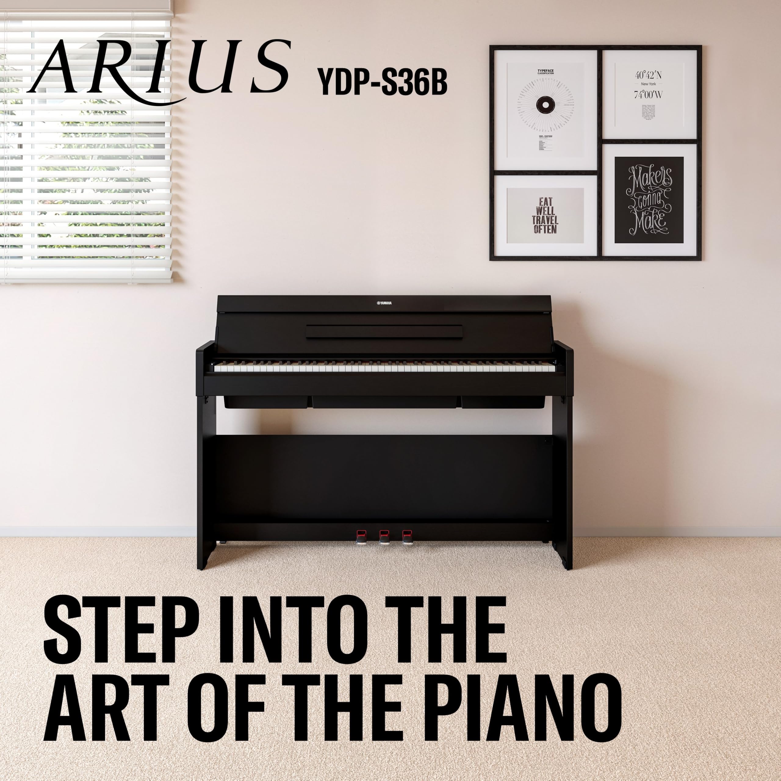 Yamaha YDP-S36 pianoforte digitale nero 88 tasti CFX